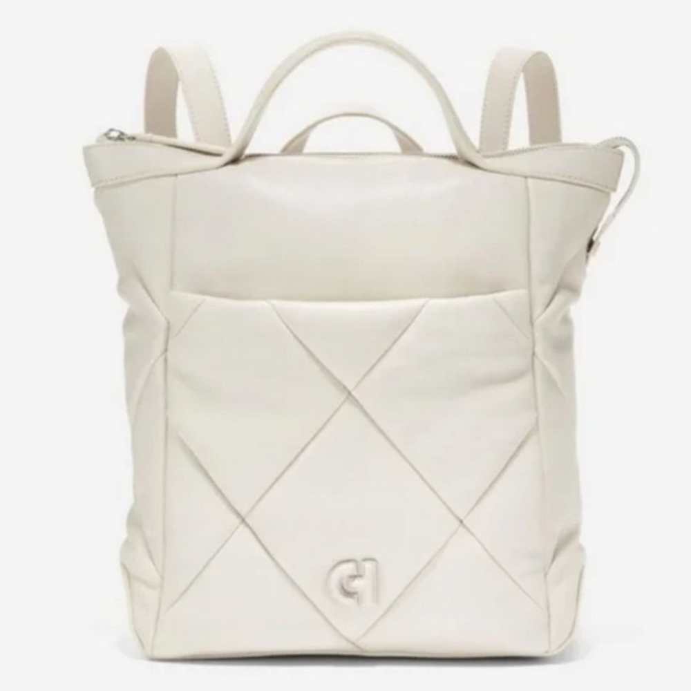 Cole Haan Cream Quilted Grand Ambition Backpack